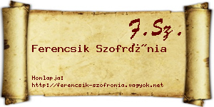 Ferencsik Szofrónia névjegykártya